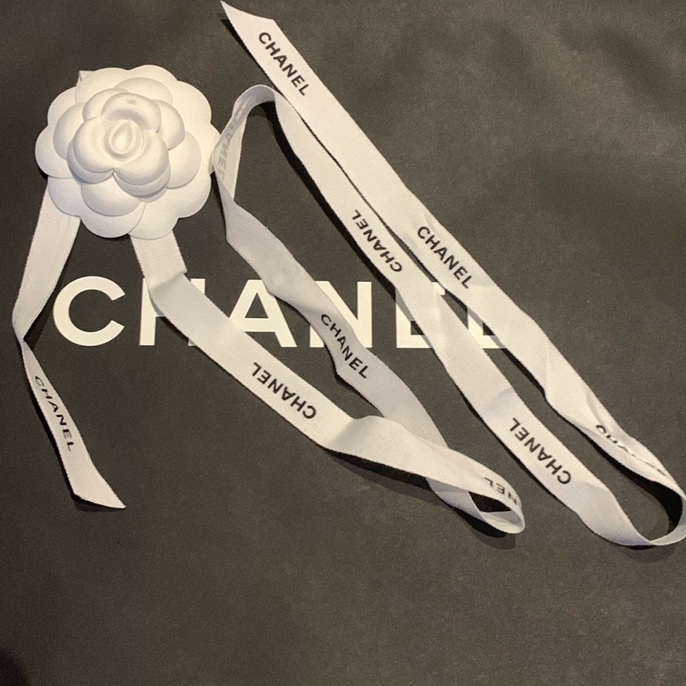 Chanel ribbon with camellia flower